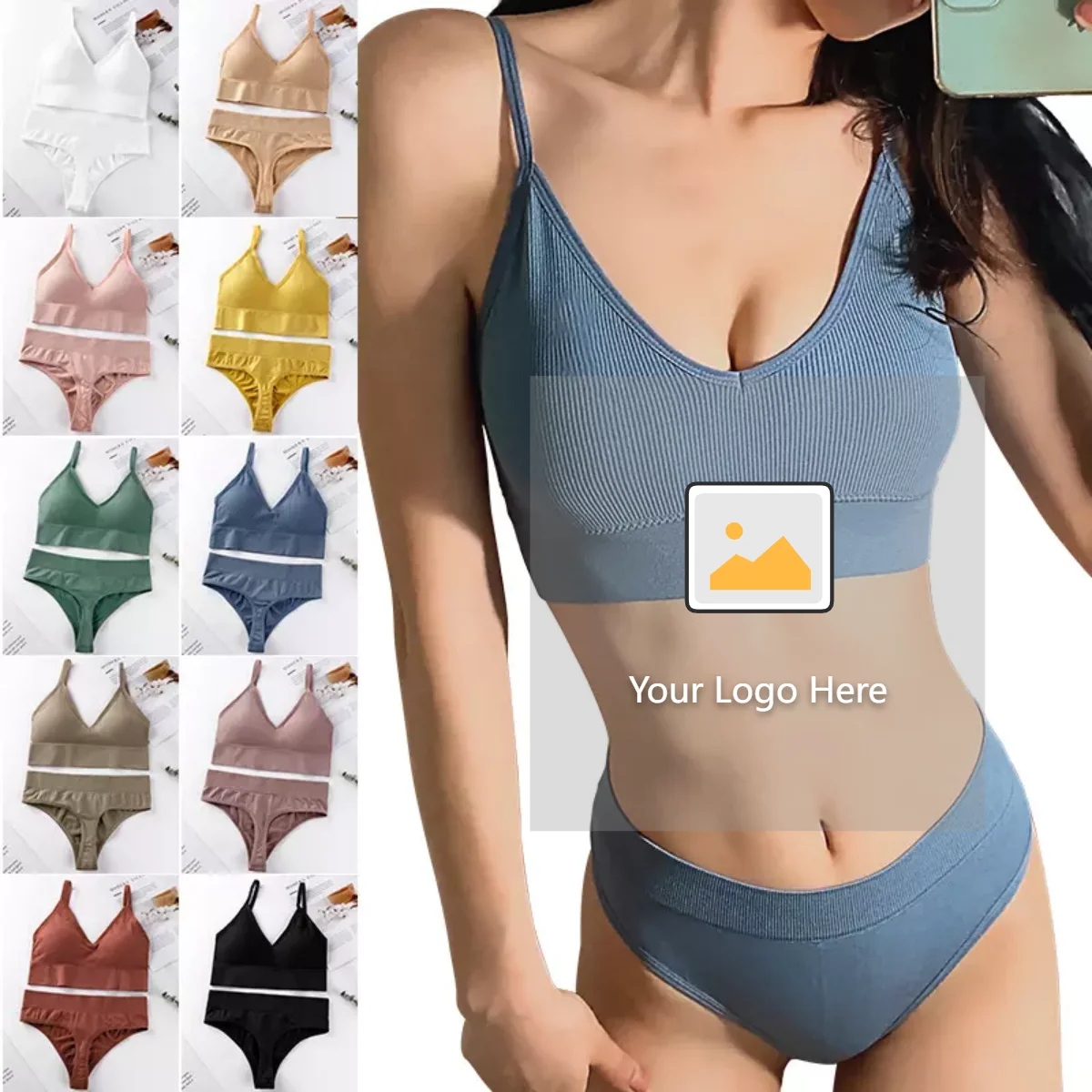 Factory Wholesale French Panties Womens Thin No Steel Ring Gathering Bra Triangle Cup Comfortable Bra And Panty