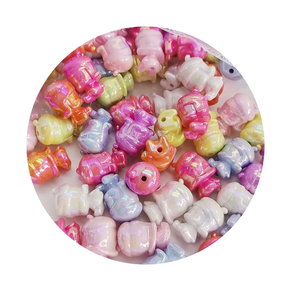 UV Colors Cartoon Acrylic Beads Colorful Beautiful Beads Cute Pen Beads Handmade Jewelry Accessories Girls