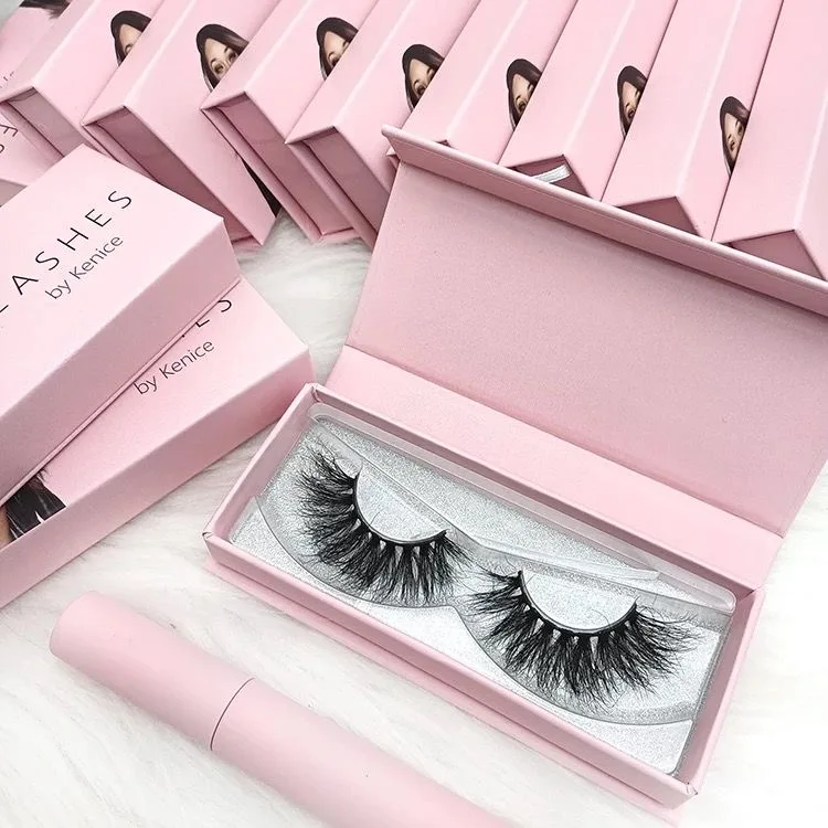 

Wholesale Lashes Private Label Lashbox 3D Mink eyelash pink Eyelashes box Packaging Create Your Own Brand Eye Lashes, Black color