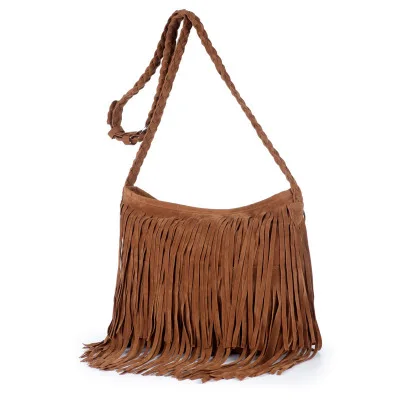 

The Newest Fashion Solid Scrub CrossBody Tassel Suede Fringe Messenger Designers Luxury Purses and Bags Women Handbags Ladies