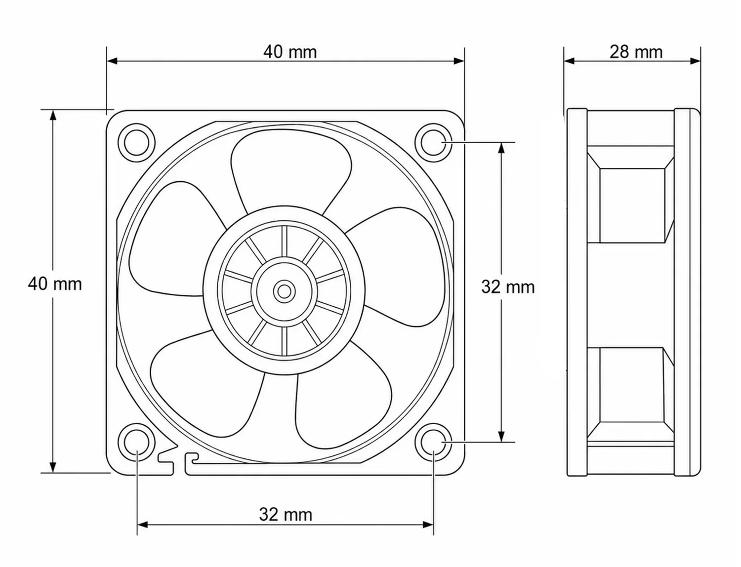 High Speed Axial Fan, 12VDC, FFB0412VHN, 4028, 40x40x28mm - detail 8