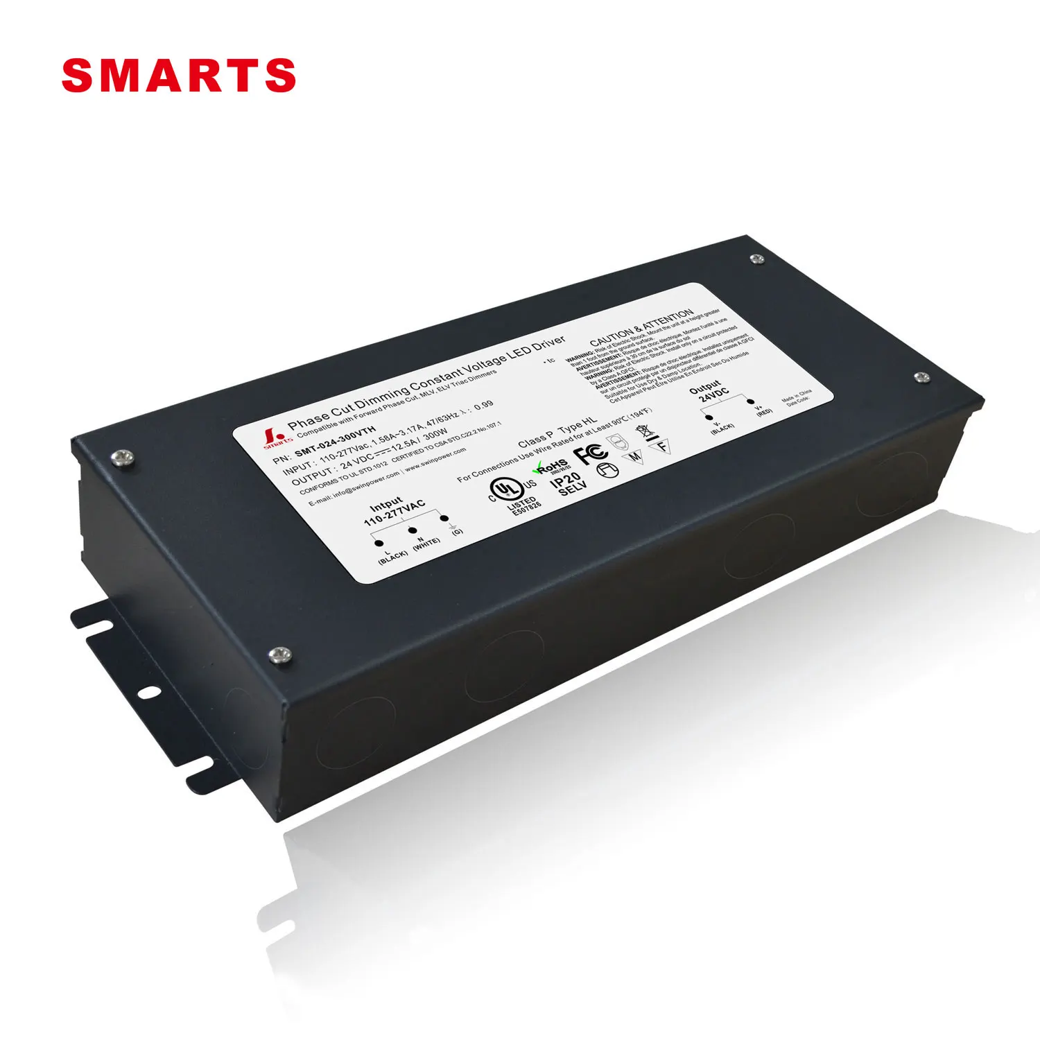 constant voltage fcc 300w triac dimmable led driver for trailing leading ELV MLV dimmer