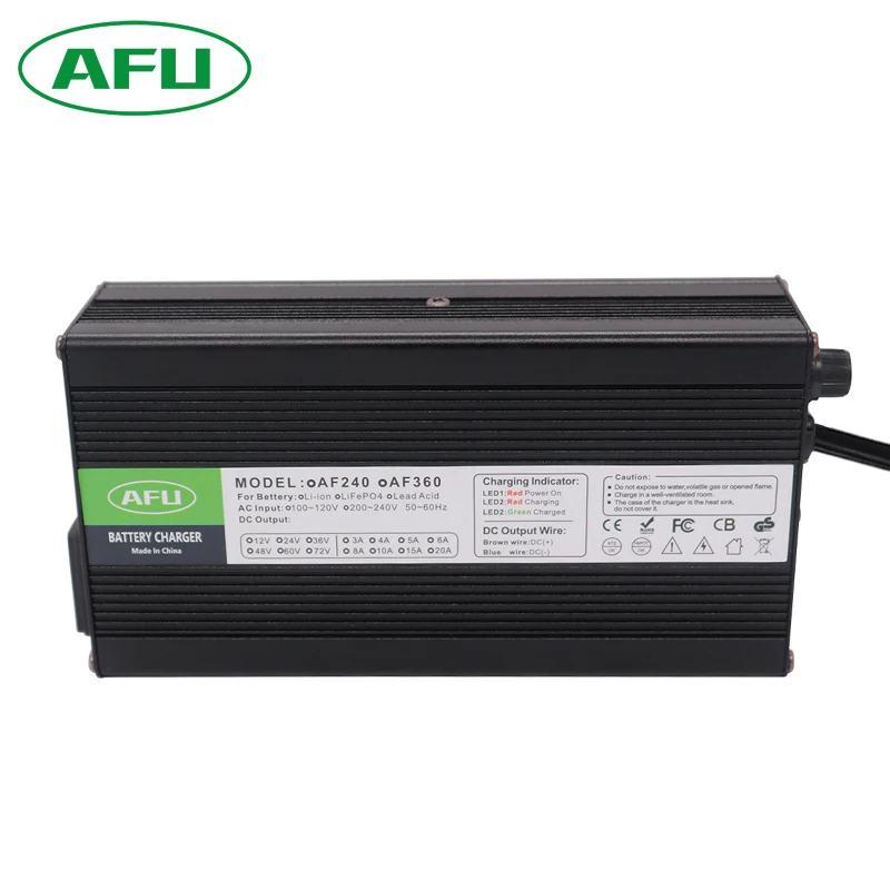 

84V 3A Li-ion Battery Charger For 20S 74V Lipo/LiMn2O4/LiCoO2 Battery pack Quick charge Fully automatic, Black