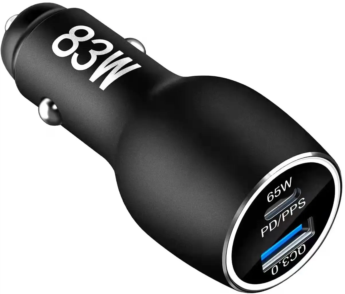 

Car USB Charger 83W Notebook Fast Power Adapter charger QC3.0 USB C, Black/silver/gray