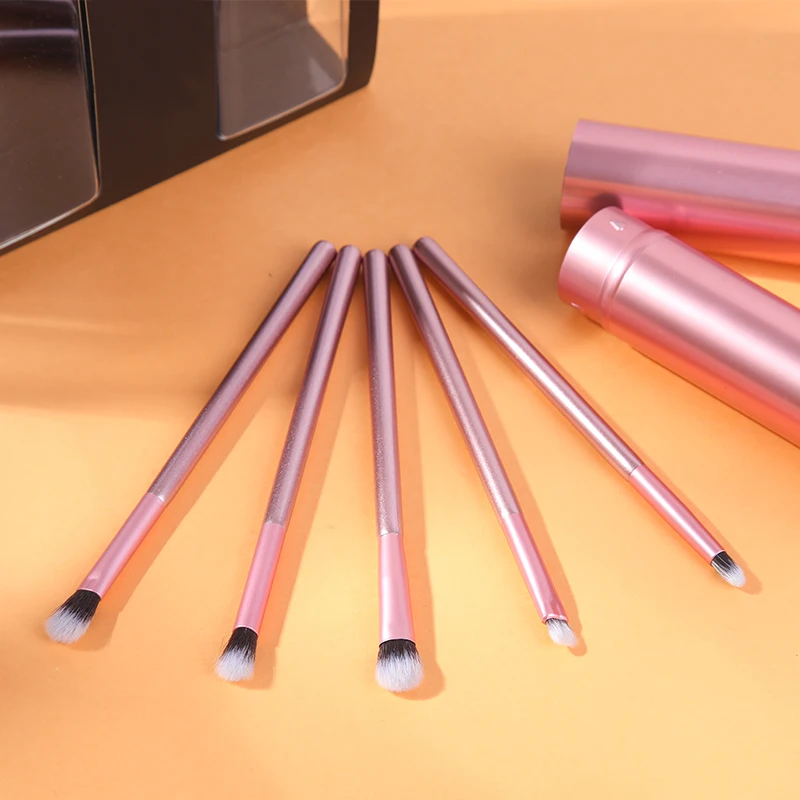 

High Quality Vegan Cruelty Free Makeup Brushes Coral Red Eye Foundation Makeup Brush Set, Purple