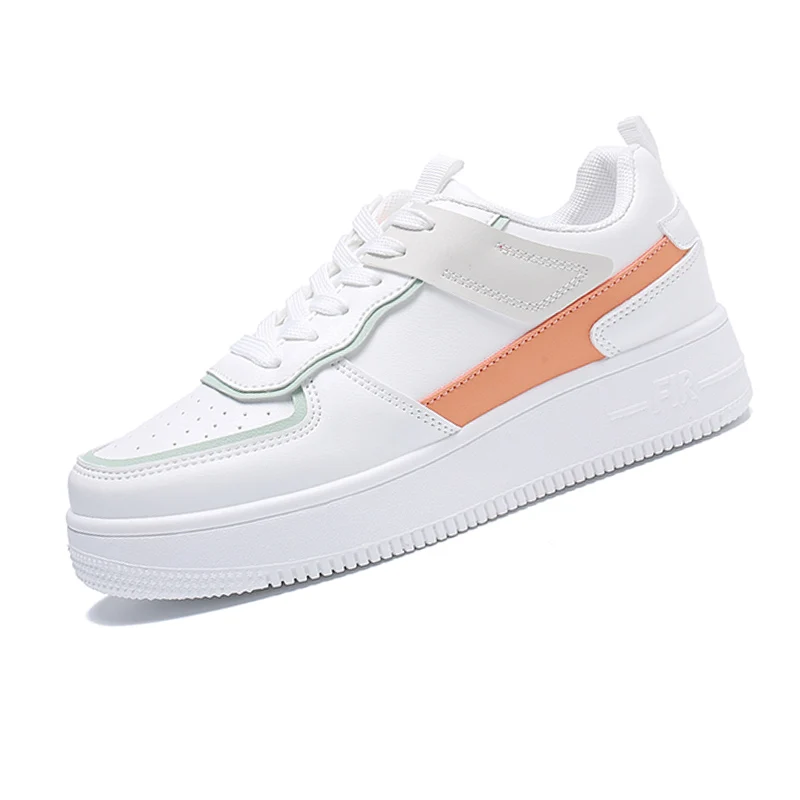 

White Pu Upper With Different Lining Color Sport Sneakers Women Outdoor Sports Fitness Shoes Casual Sport Women Shoes Promotion