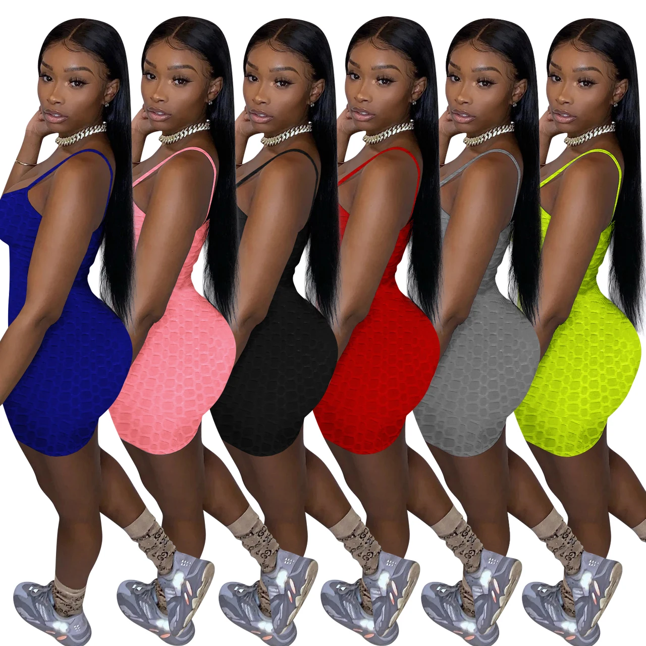 

Hot sell women clothing summer 2021 girls solid color sporting strap one piece jumpsuit, 6 colors