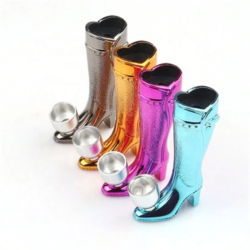 

New Arrive Metal High-heeled Shoes Smoking Pipe, Random