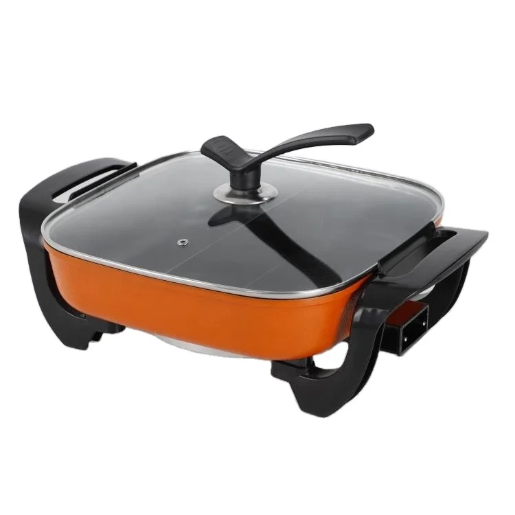 

Hot Pot Barbecue Cooker Aluminum Electric Cooking Multi Functional Non Stick Indoor Die Casting Electric Grill Pan
