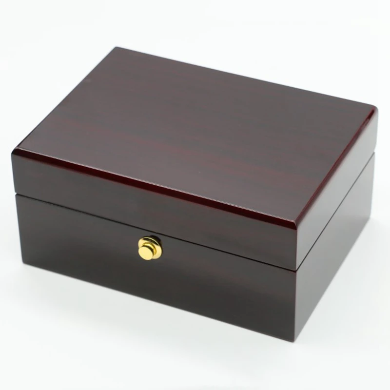 

High Quality Wooden Watch High Gloss Paint Square Wood Deluxe Watch Packing Strip box Luxury Watch Packaging Gift Storage Box Wo