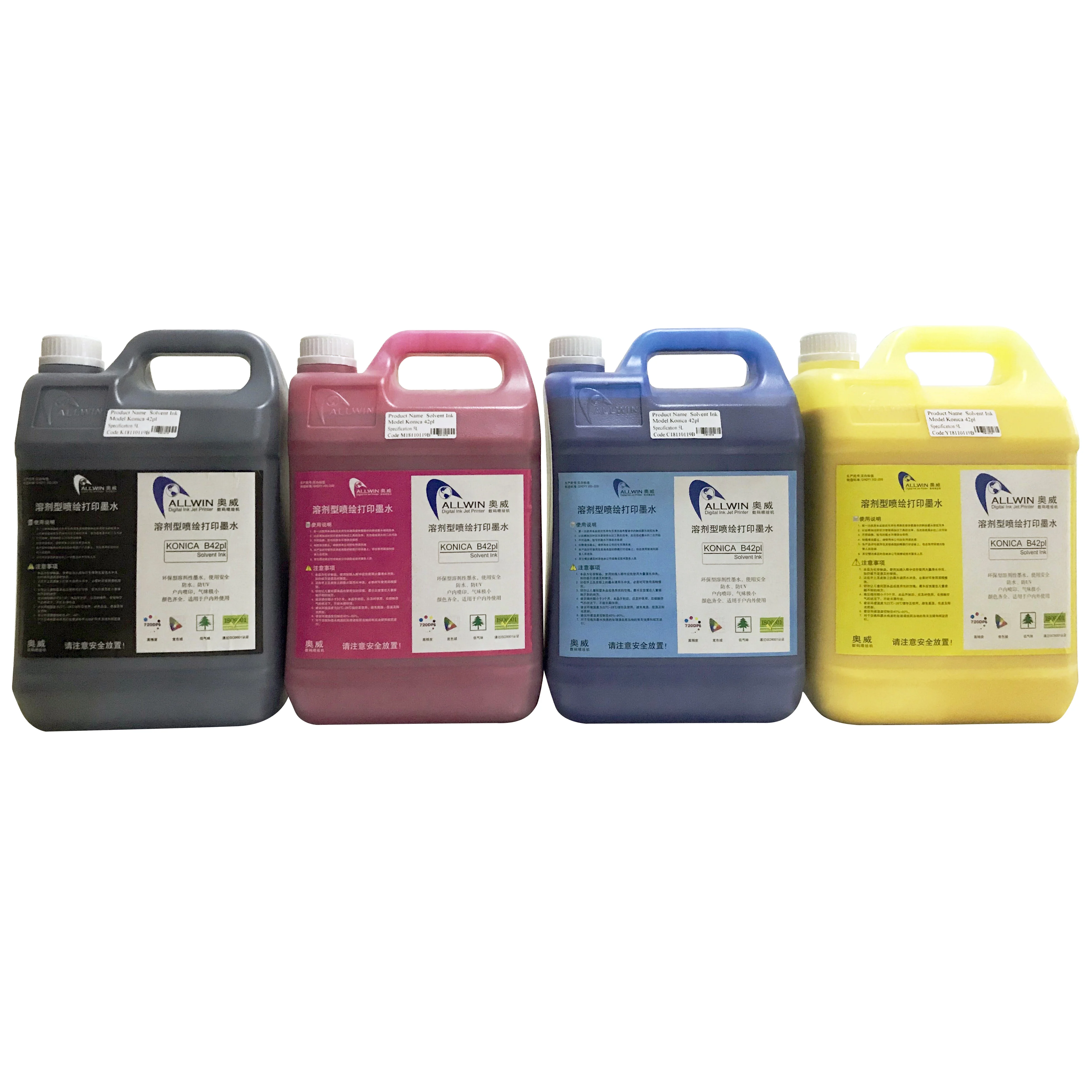 

high solvent ink product allwin solvent printing ink for konica 512 42pl 14pl 512i 30pl printhead