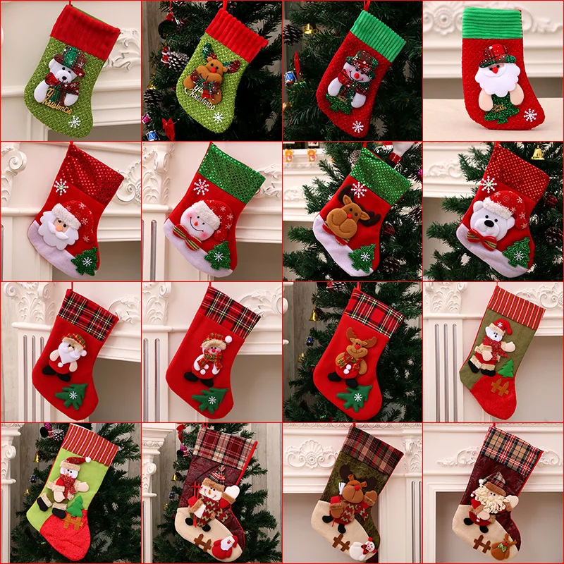 

New Santa Claus Socking Christmas Tree Pendant Christmas Stockings Gift Bag Decoration