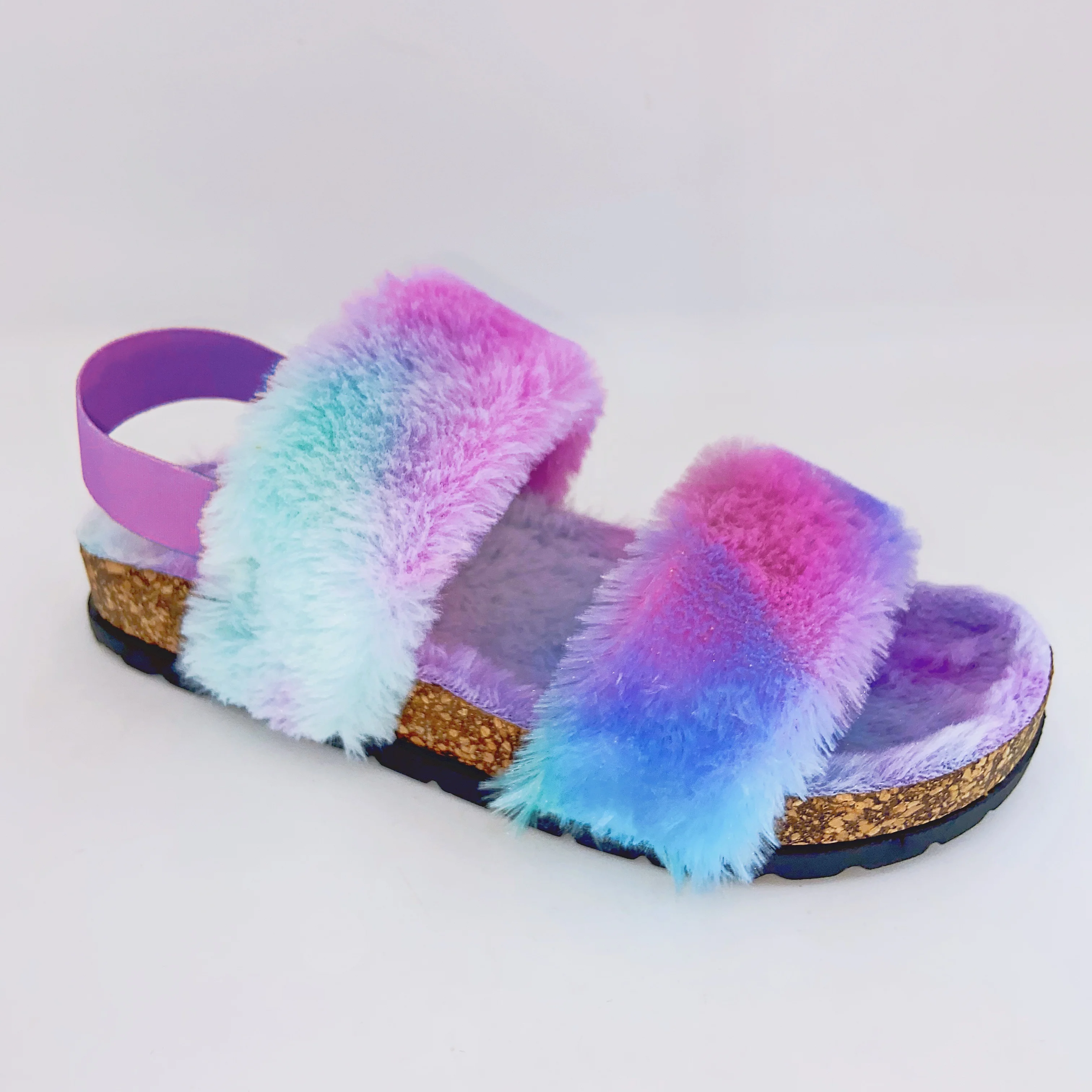 

Fur Slipper Colorful Fluffy Furry Slipper Ladies Slippers Color Pictures Custom Fuzzy Plush Shoes for Ladies Faux Fox Fur Sandal
