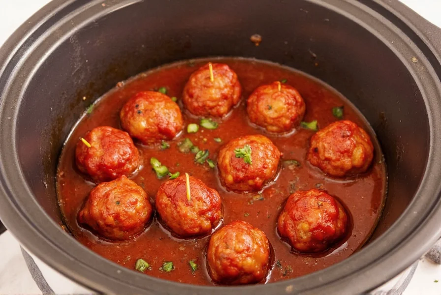 Fleischbällchen mit Preiselbeer-Chili-Soße auf Teller mit Beilagen