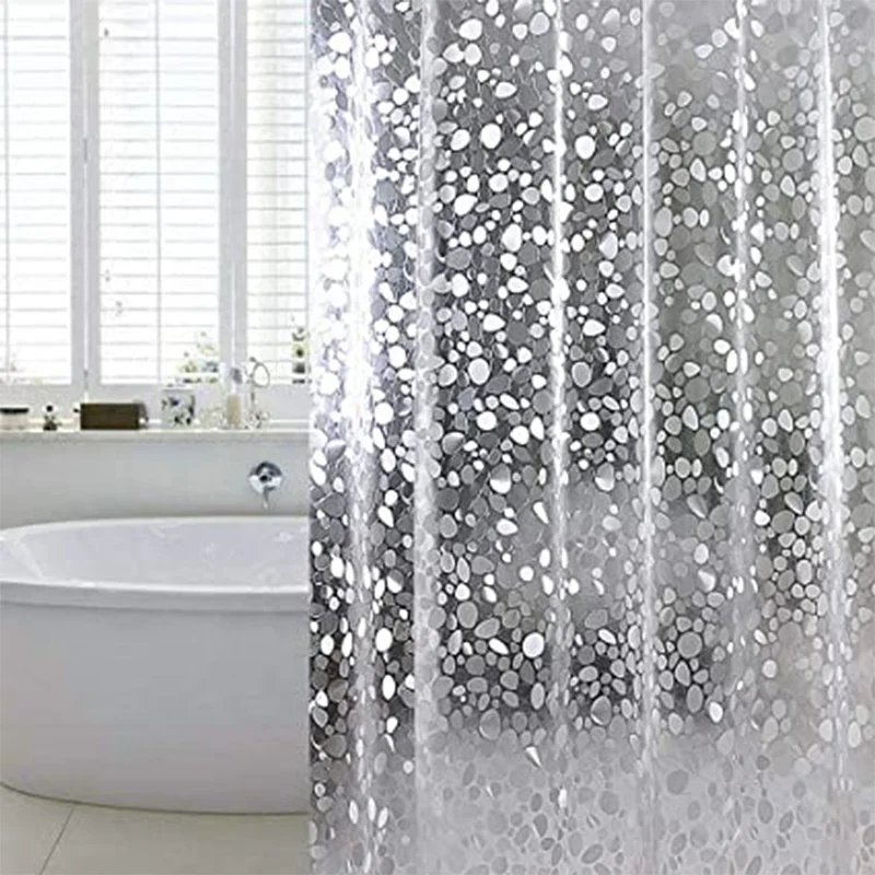 

i@home waterproof 3d pebble pattern eco friendly 8g peva shower curtain liners thick, Picture