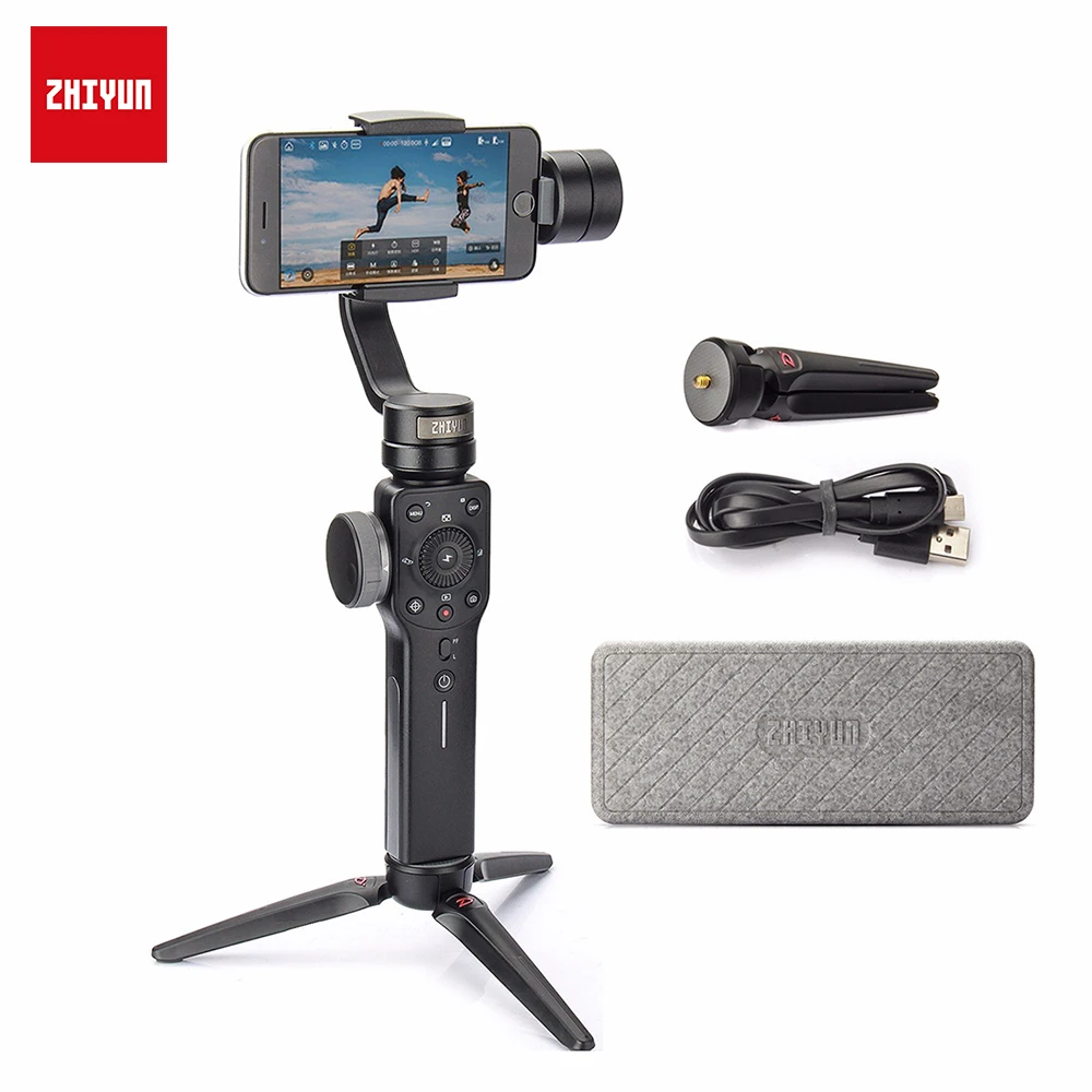 

ZHIYUN Smooth 4 Stabilizer for Phone for iPhone X Xs Max Samsung S8 & Action Camera 3 Axis Handheld Smartphone Gimbal