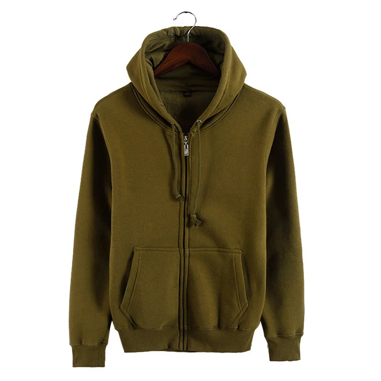 

Custom Made 500GSM Fleece Zipper Fleece Jackets With Hoodies Plain Zip Up Hoodie