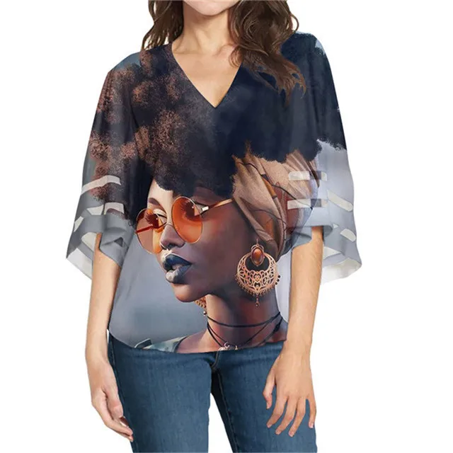 

Chemisier pour femme characters Clothing Womens Half Bell Sleeve Fashion V Neck Lace Patchwork Blouse Casual Loose Shirt Tops