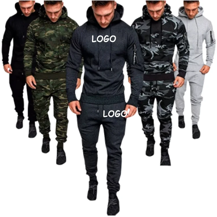 

Wholesale Custom Hoodies And Joggers Camouflage Tracksuit Hood Sweatsuit Mens Track Suit Sets Sweat Suits, As picture