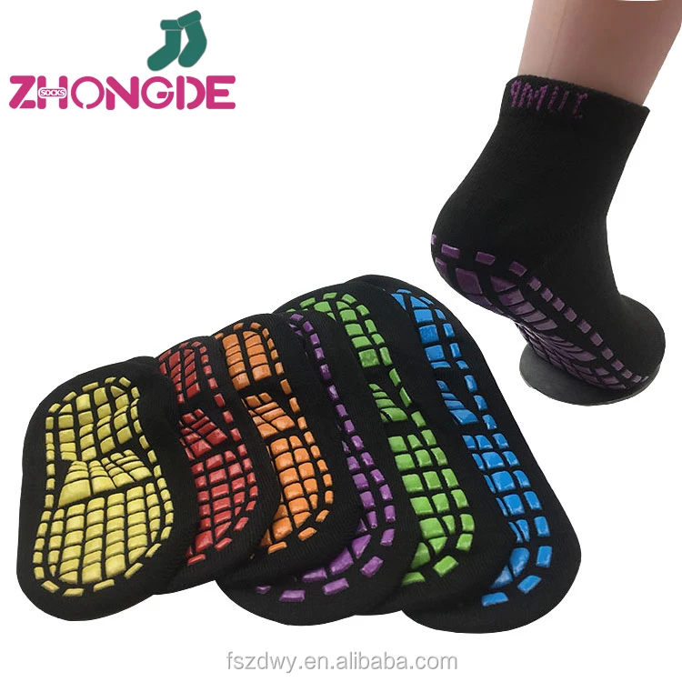 

ZD004 Customized size anti slip custom non skid trampoline grip park jump socks price