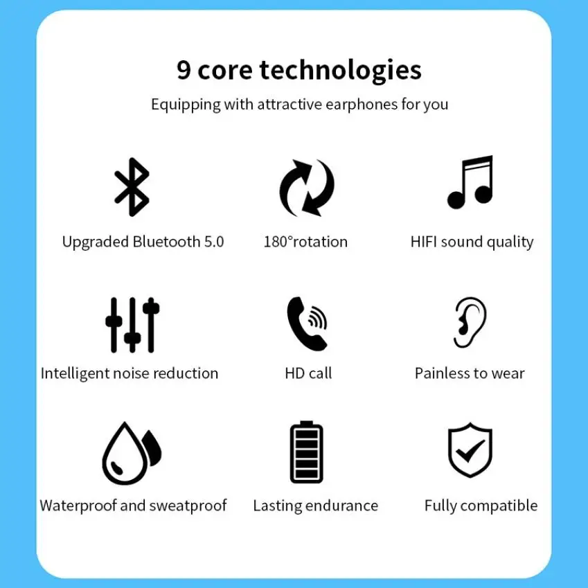 Wireless Headphones Handsfree HD Call Ear-hook Earphones Business Bluetooth 5.0 Headset With Mic For Driver Sport - ANKUX.COM