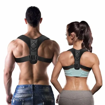 

Wholesale Women Men Back Posture Support Strap Shoulder Corrector Brace Humpback Correction Belt, Black