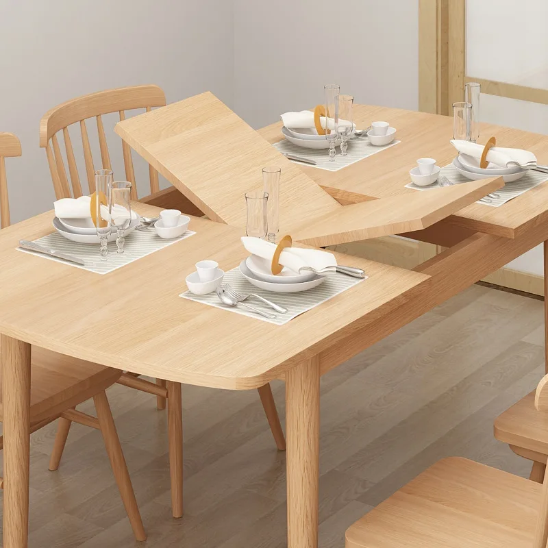 product-Solid And Chairs Carving Round Extendable One Piece 4 Seater Modern Luxury Dining Wood Table-1