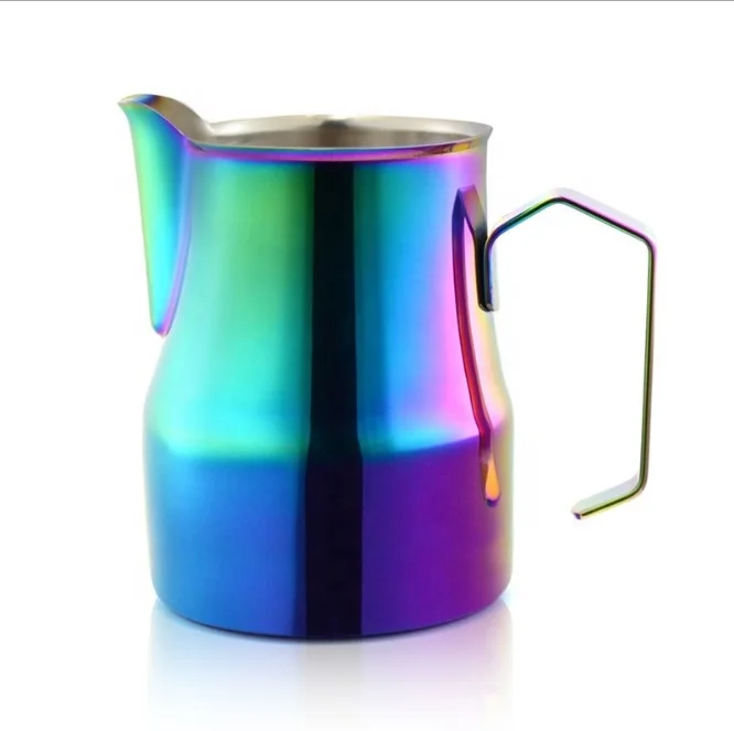 

350ml 600ml Stainless Steel Black Bag Latte Maker Sharp Spout Frothing Steaming Coffee Jug Milk Pitcher