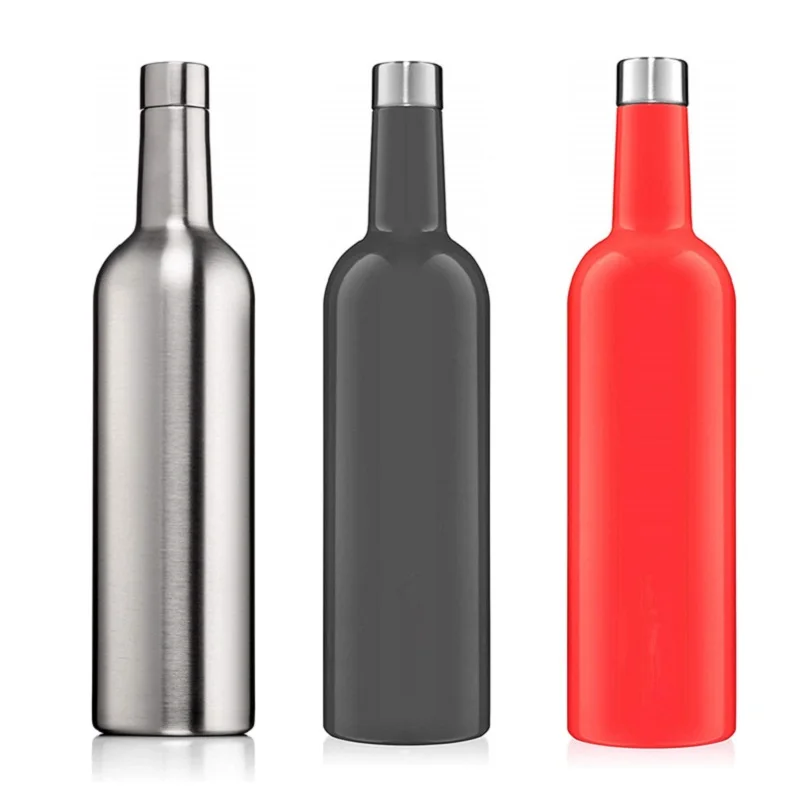 

TO GO BOTTLE 2019 hot selling Insulated Double Walled Stainless Steel 25 Oz Wine Bottle