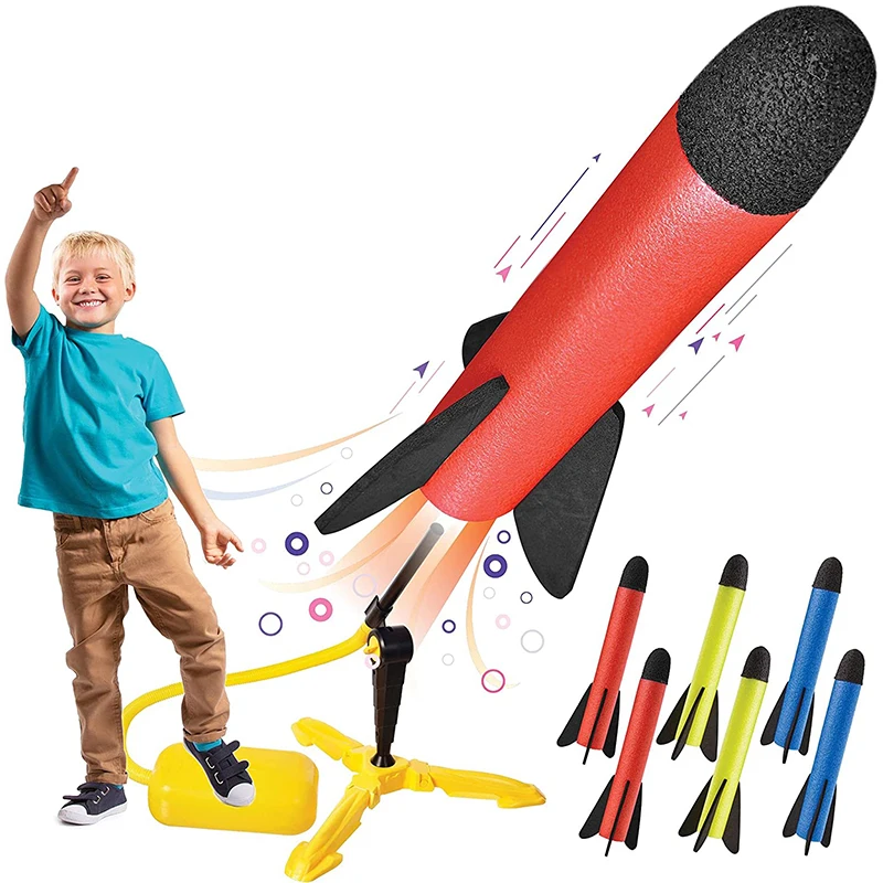 

Toy Rocket Launcher for Kids Shoots Up to 100 Feet Colorful Foam Rockets and Sturdy Launcher Stand Fun Children Toys Outdoor