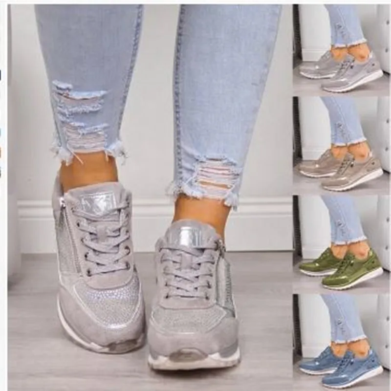 

hot seller casual shoes for women Durable glitter women's fashion sneakers, As picture