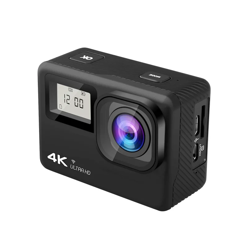 

2020 Newest 4K 60fps action camera wifi sport cam 2.0 INCH Dual screen video camera with Remote Control