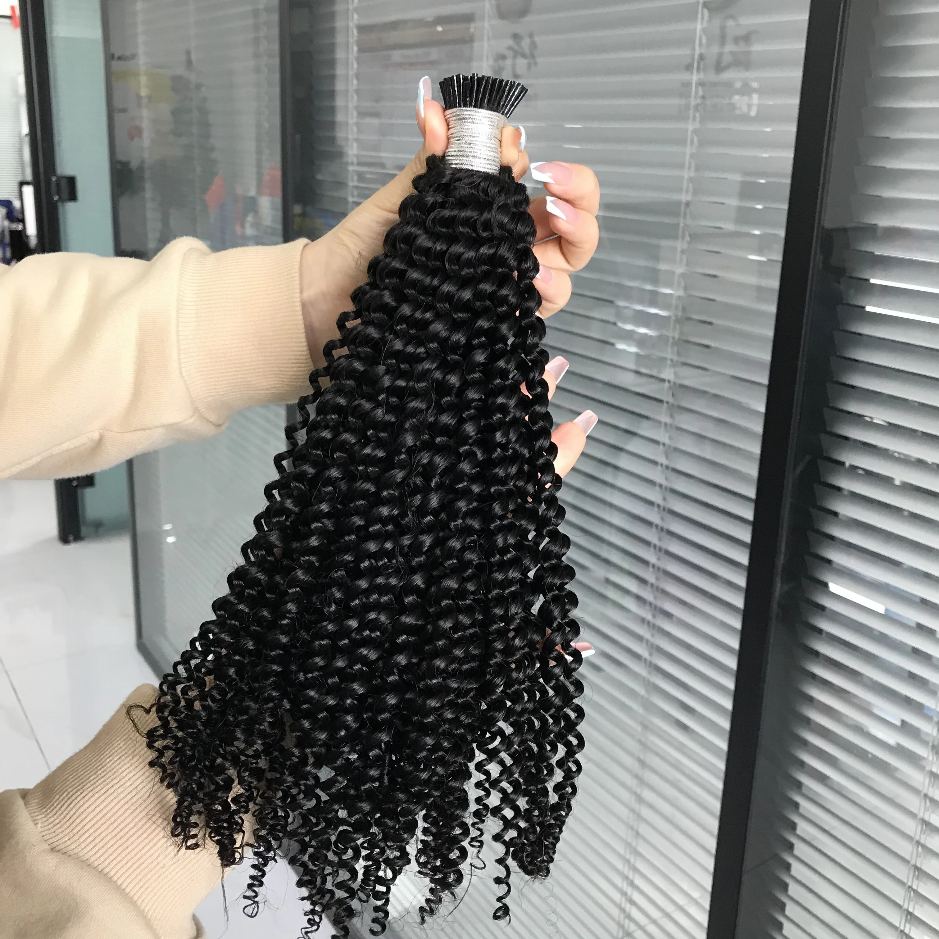 

New customize double drawn micro link i tips water wave yaki straight kinky curly human i tip hair extensions wholesale india