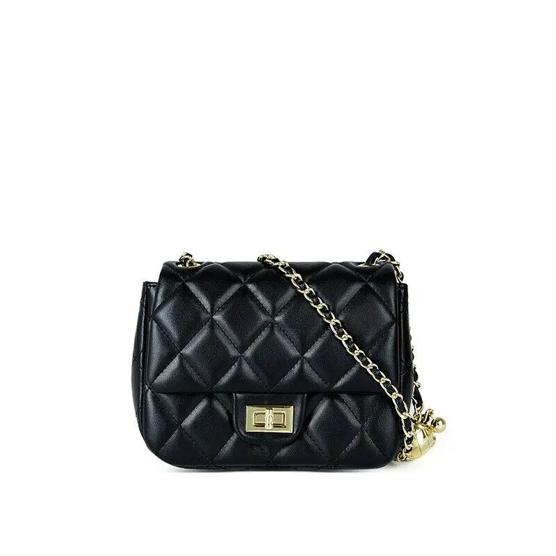 

2021 New Design Lightweight Shoulder Bags CrossBody Messenger Metal Ball Slant PU Women's Travel One-Shoulder Rhomboid Chain Bag, Customized color