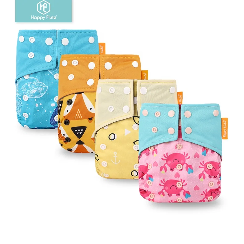 

HappyFlute baby cloth diaper reusable washable pocket nappy manufacturer custom print, Printed color
