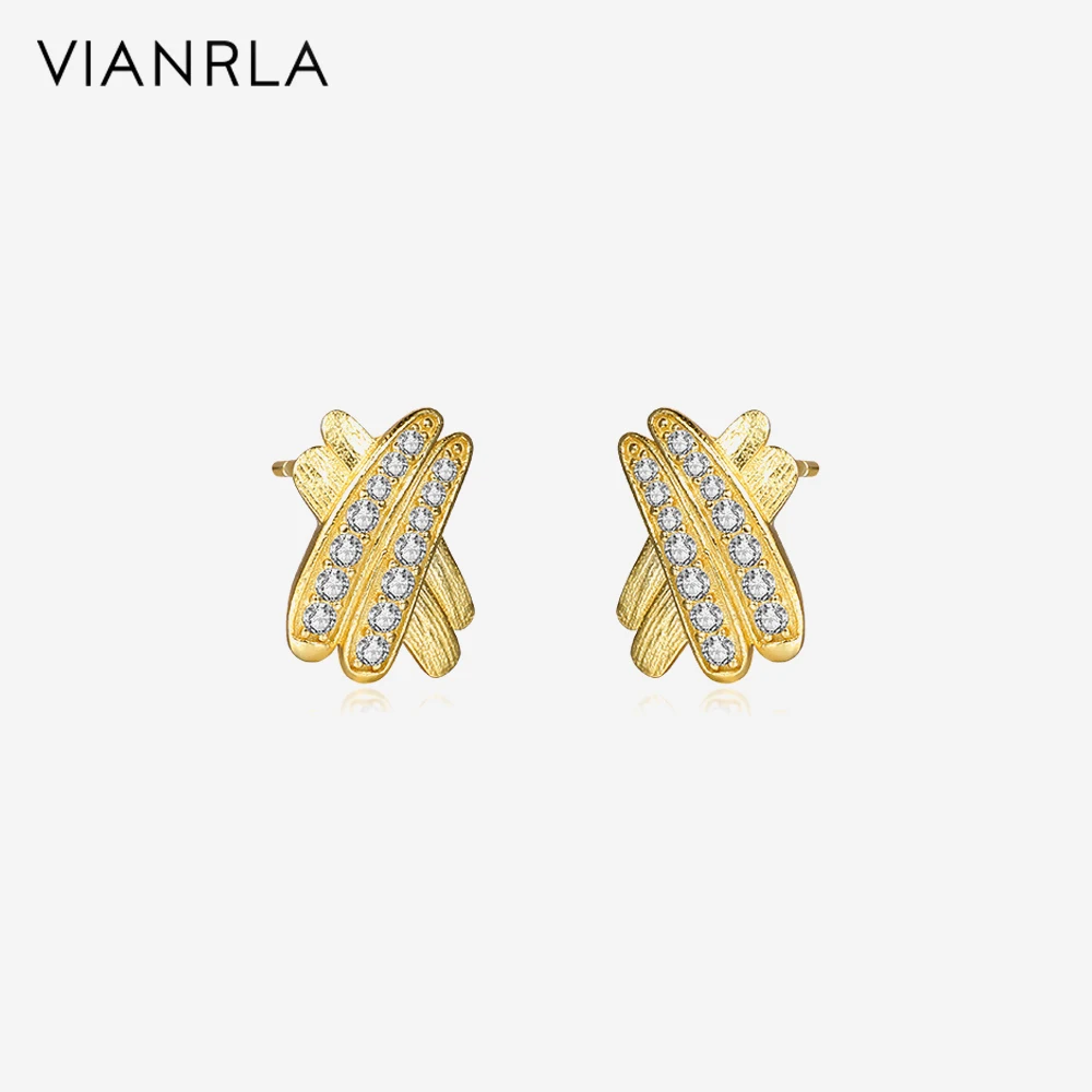 

VIANRLA Silver Earring Jewelry 18K Goldf Ear Studs Fashion Women's Jewelry Laser Custom Logo