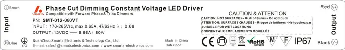 220vac to 12 volt triac dimmable led driver 12v 80w led transformer