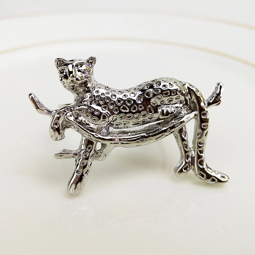 New Leopard Napkin Rings For Wedding Decoration Cheetah Napkin Rings