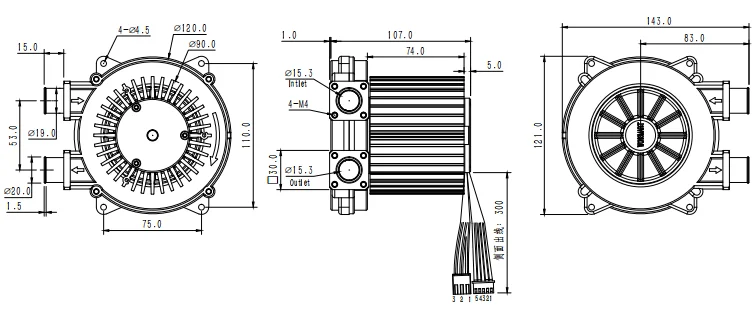 Ring Blower, Brushless, 110, 32kpa, 48v - detail 10