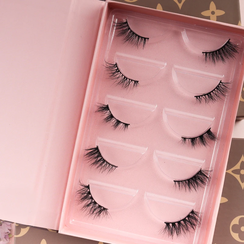 

Wholesale Most Popular Corner Half Short Eyelashes Mink 3d Lashes With Custom Eyelash Packaging Half Eyelashes