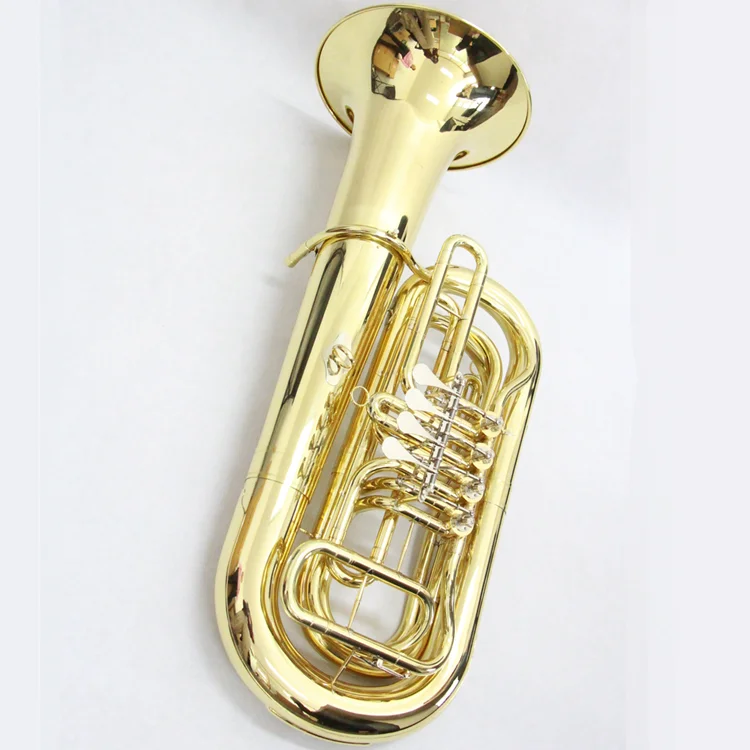 
Made in China brass material gold lacquered tuba 