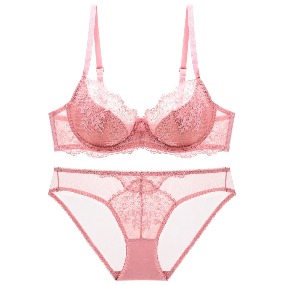 

Sexy lace thin big chest small lingerie bra suit