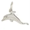 alloy plate 3 dimensional dolphin charm for bracelet