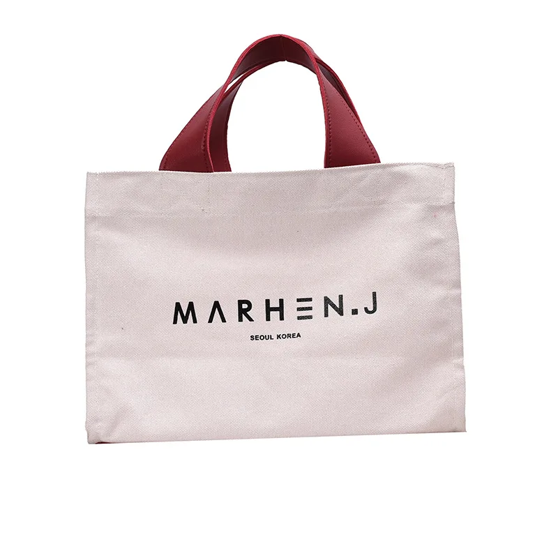 

Wholesale Logo Design Promotional Recyclable custom printed canvas cotton lady tote shopping bags