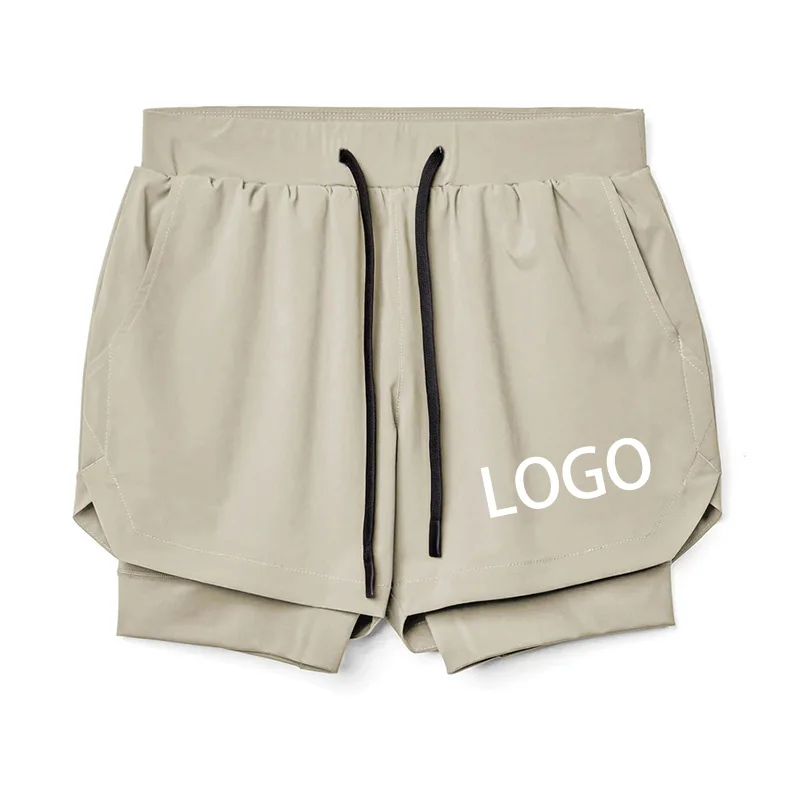 Ropa Gym Hombre Double-Deck Mesh Breathable Convenient Tucked Towel Men'S Quick-Dry Sports Gym Shorts With Pockets