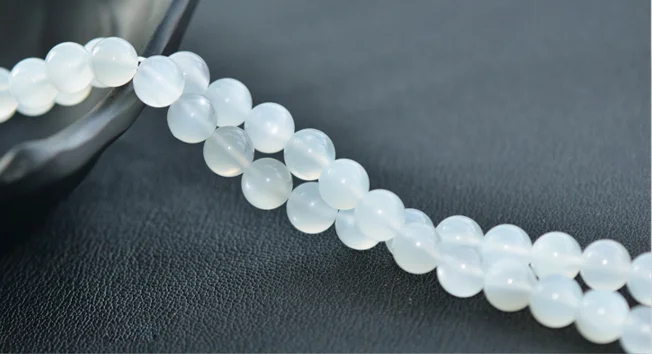 批发供应商光滑宝石珠 6毫米圆白色天然 moon石珠