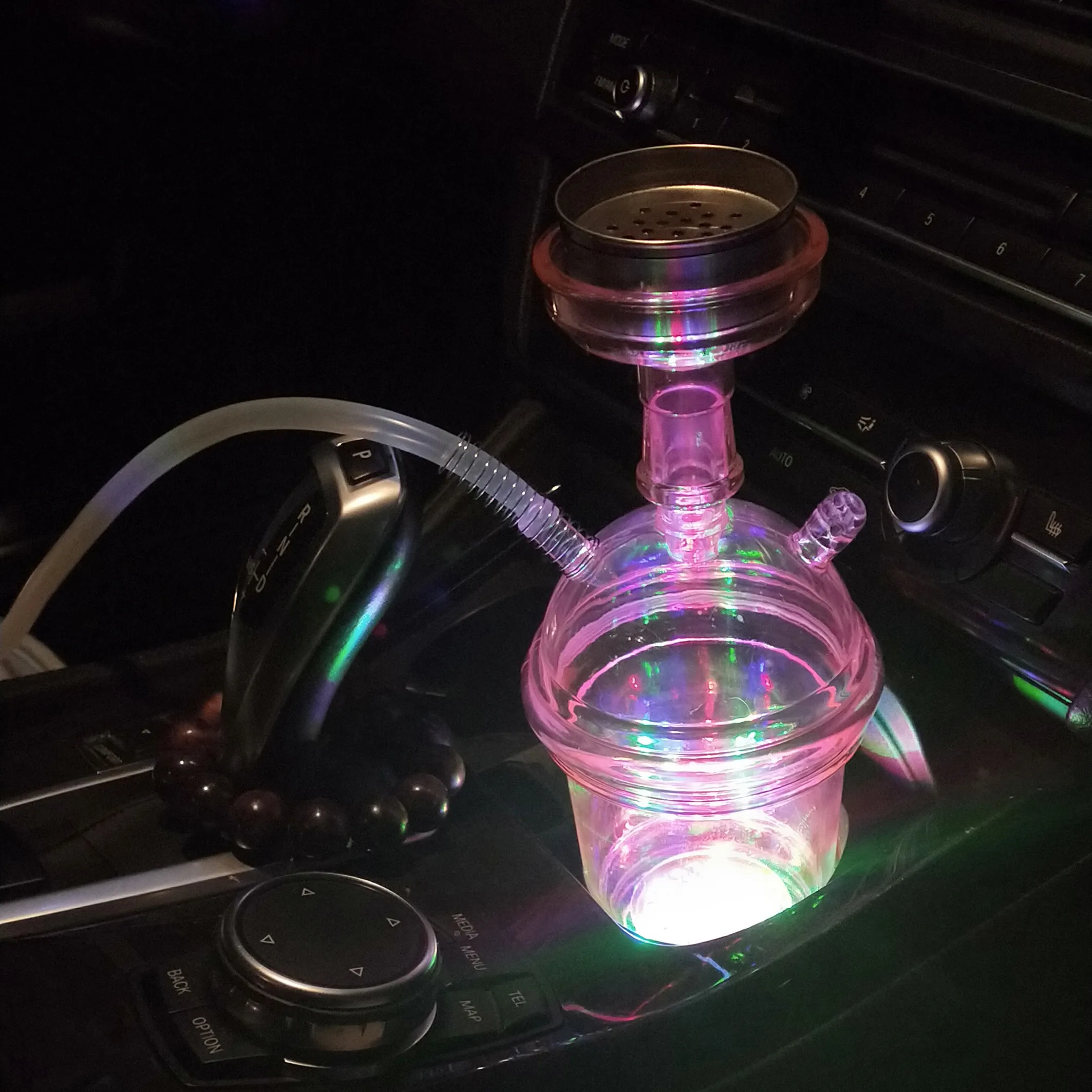 

Wholesale shisha cups set custom logo hookah car portable nargile acrylic smoking shisha LED mini hookah shisha