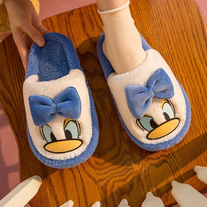 

New Winter Cotton Fur Slides Couple Students Warm Indoor Cute Cartoon Soft Furry Non Slip Slippers, Customized color