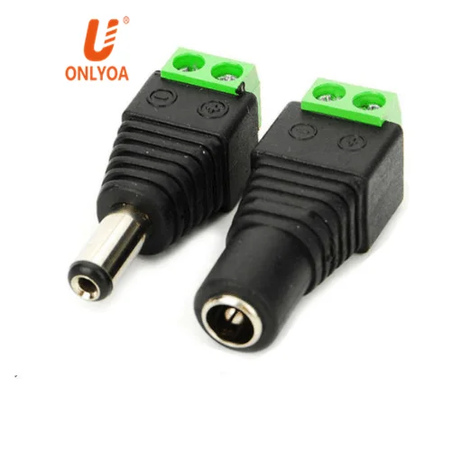 5 x 5.5x2.1mm male jack dc power adapter connector plug for cctv camera Chic  I 