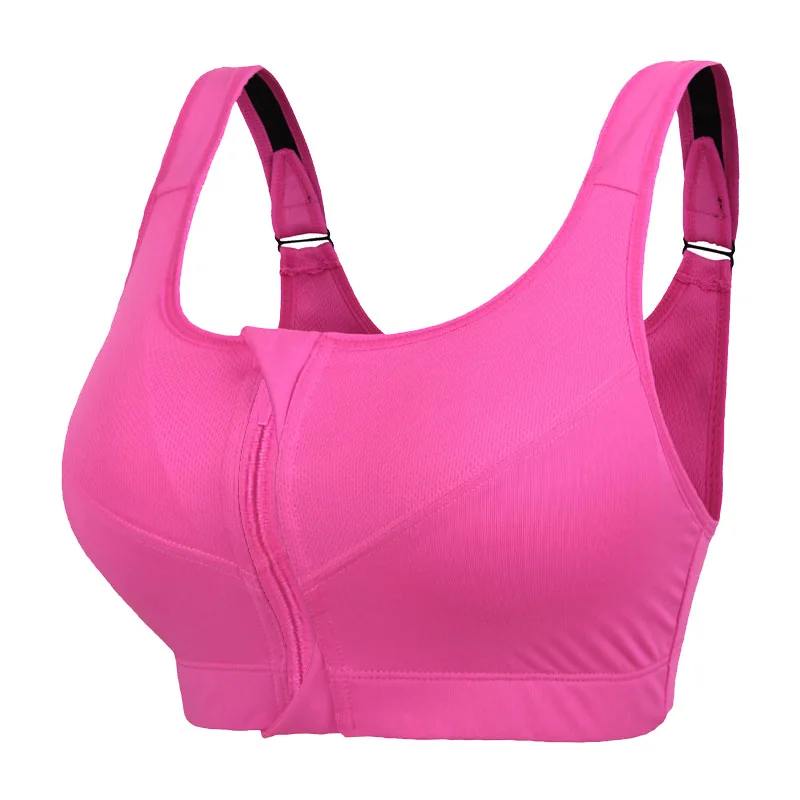 
2020 new Push Up Sport Bra Breathable Women High Support Plus Size Sexy Zip Padded Sport Bra  (1600090212210)